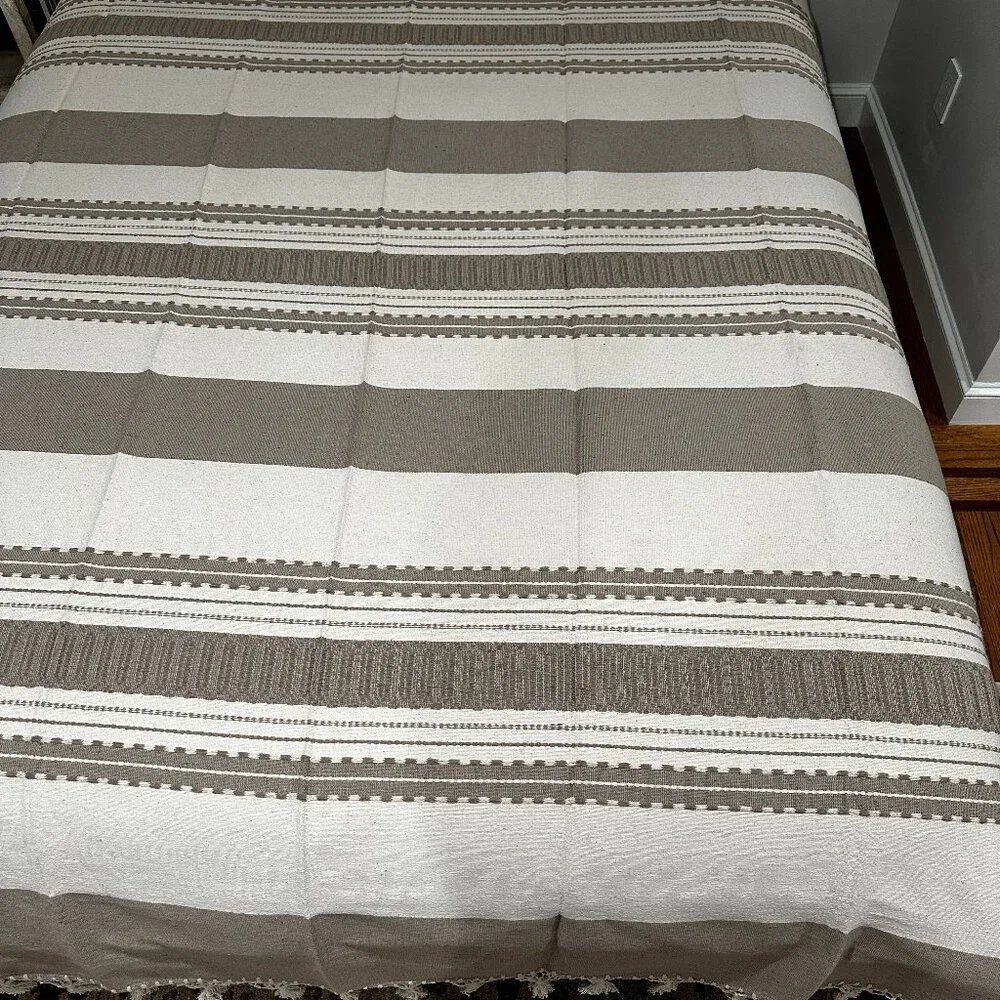 Custom size Cotton Bedspread/Quilt. From Oaxaca Mex. Hand loom, Bed covers,
